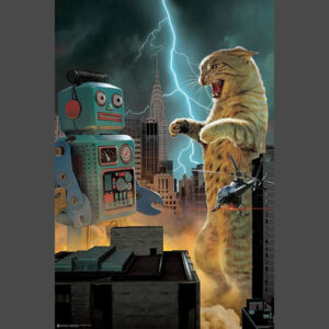 Catzilla vs Robot Poster