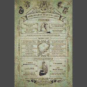 Harry Potter Hogwarts School List Poster