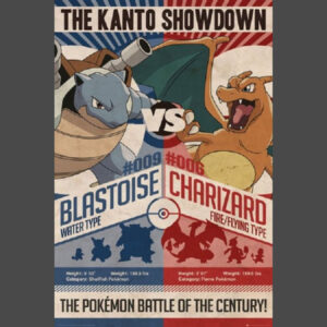Pokemon Charizard vs Blastoise Poster